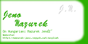 jeno mazurek business card